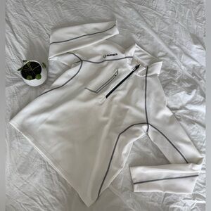 Sunice Allendale 2.0 Element Shield White Quarter-Zip Pullover with Black Trim